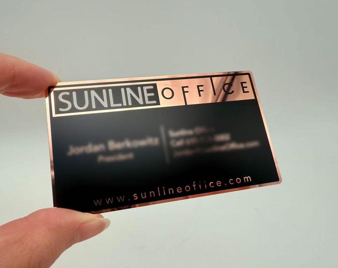 Copper Metal Business Cards, Personalized Cut-out Copper Metal Business Card