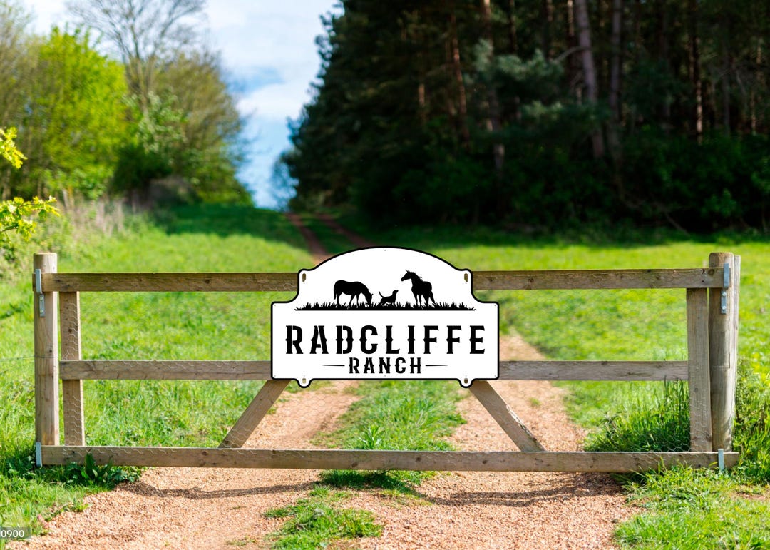 Personalized Metal Ranch Sign: Two-tone Farmhouse Wall Decor - Etsy