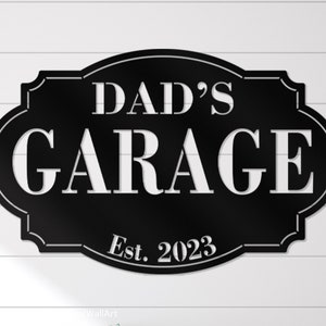 Personalized garage sign metal, Father’s day gift garage wall sign, Rustic dad’s garage wall plaque, man cave custom metal sign