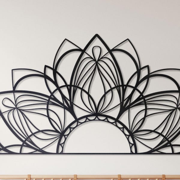 Large Metal Mandala Flower Wall Art: Geometric Decor