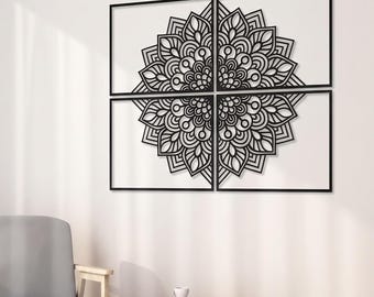 XL Metal Mandala Wall Art, Sacred Geometry Set