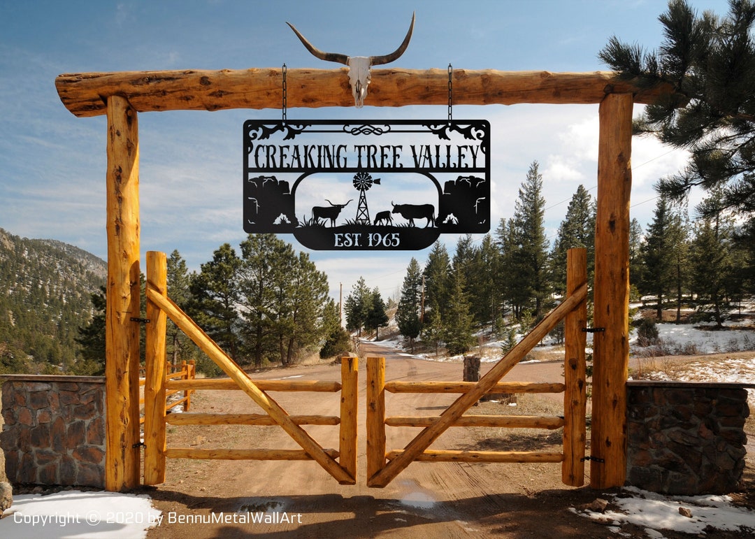 Layered Ranch Sign Personalized Ranch Sign: Metal Farmhouse Wall Decor With Tractor - Etsy