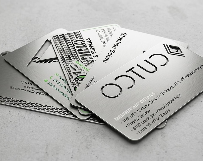 Custom Black Stainless Steel Metal Business Cards: Free Design