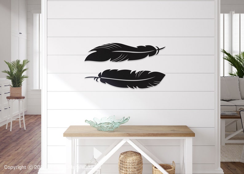 Metal Feather Wall Art Metal Feather Wall Decor Feather Wall Etsy
