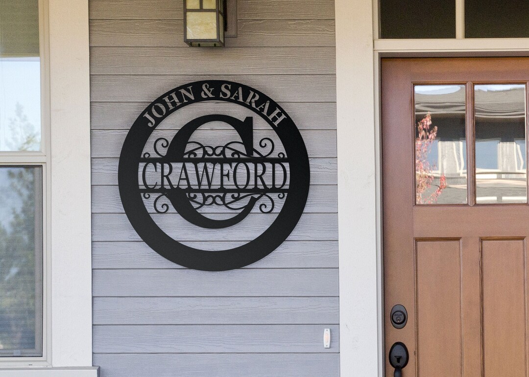 Steel Family Name Sign: Modern Farmhouse Monogram Gate Plaque - Etsy