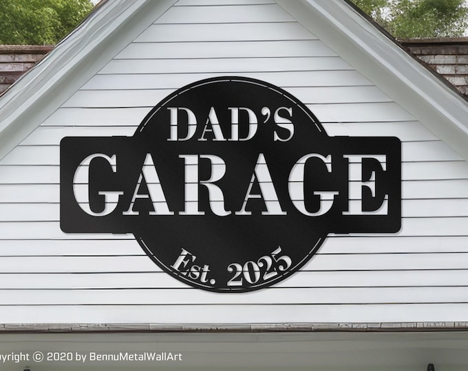Personalized garage sign, Garage decor, Custom garage sign, Metal sign for garage, Gift for dad, Gift for him, LARGE Aluminum garage sign