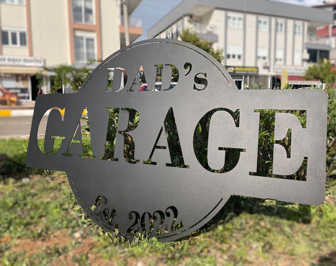 Personalized Garage Signs for Dad, Custom metal garage sign, father's day gifts for dad