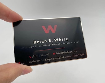 Luxury Metal Business Card: Black & Silver Stainless Steel