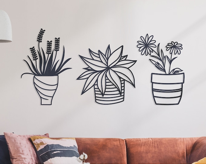 Kitchen metal flower leaves wall art,Black flower metal wall decor, Large metal flower wall art decor,Flowers metal wall art for living room