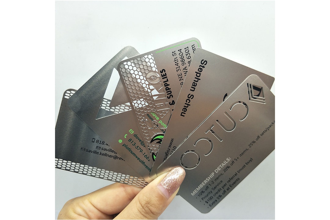  Black & Gold Laser Blanks Metal Business Card (120 Pcs