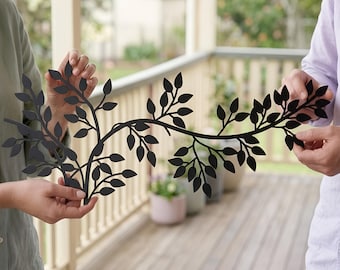 Boho Metal Leaf Wall Art | Modern Botanical Decor | Minimalist ivy Wall Art