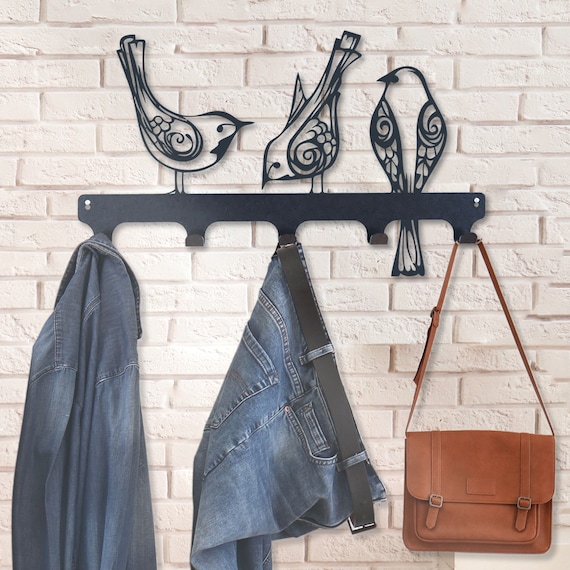 Metal Birds Wall Mounted Coat Rack,entryway Wall Mounted Coat Rack,metal Coat  Hook Rack Wall Art,coat Rack Hanger on the Entrance Bench 