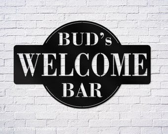 Metal shop sign, Metal welcome sign, Metal custom sign, Custom shop sign, Personalized shop sign, Metal shop name sign, Gifts for dad