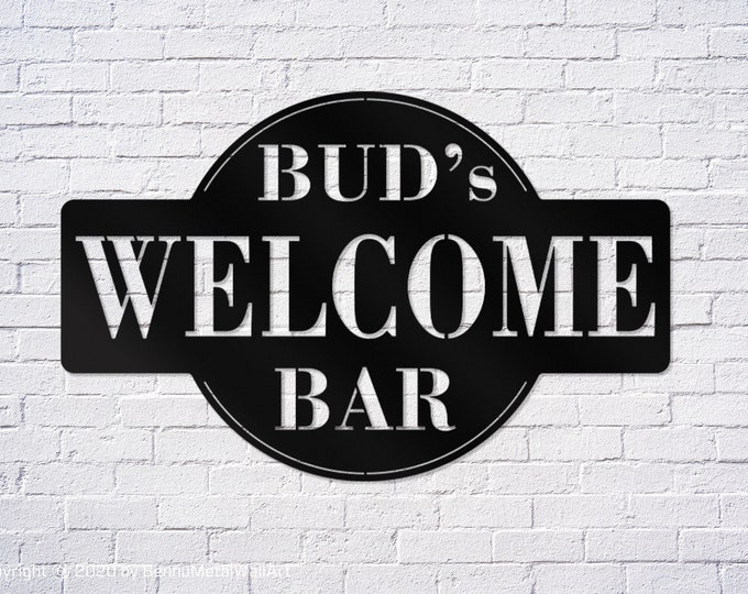 Metal shop sign, Metal welcome sign, Metal custom sign, Custom shop sign, Personalized shop sign, Metal shop name sign, Gifts for dad