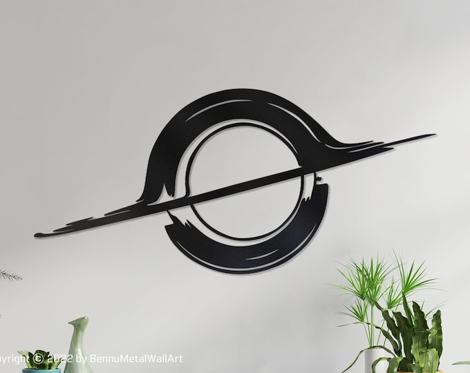 Modern Black Hole Metal Wall Art – Cosmic Space Decor for Home & Office