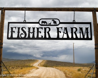 Large Metal Farm sign, Custom Metal farm sign, Personalized metal farm sign, XL farm sign, Farm sign with animal figures, Farm sign outdoor