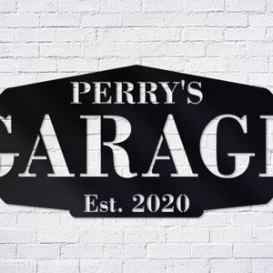 Letrero de metal para tienda, letrero de metal personalizado para tienda, letrero de aluminio para garaje, decoración de pared para garaje, letreros de metal grandes para garaje personalizados, letrero de garaje para exteriores