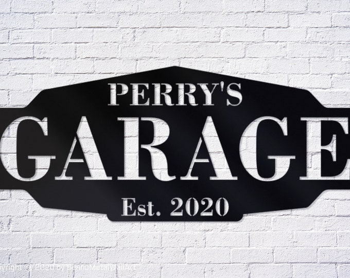 Metal Shop Sign, Personalized Metal Shop Sign, Aluminum garage sign, Garage Wall Decor, Large metal garage signs custom, Outdoor garage sign