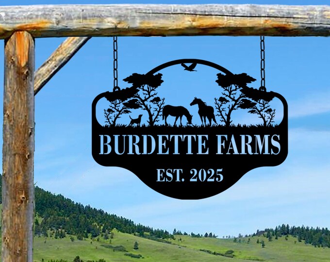 Custom metal signs, metal barn sign, custom metal farm signs outdoor, Personalized metal farm signs
