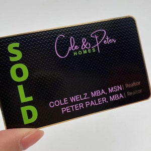 Black Custom Metal Business Cards, Gold Metal Business Cards, Textured ...