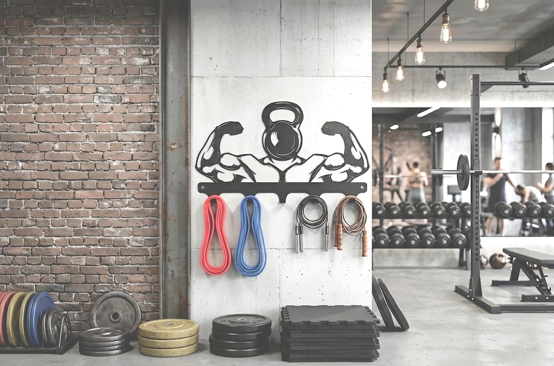 warrior secure wall-mounted rope rack – 360 fitness... Steel Gym Organizer Wall Mount | Jump Rope, Resistance Band Rack, Home ...