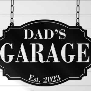 Personalized Dad&#39;s Garage Metal Sign: Custom Aluminum Wall Art