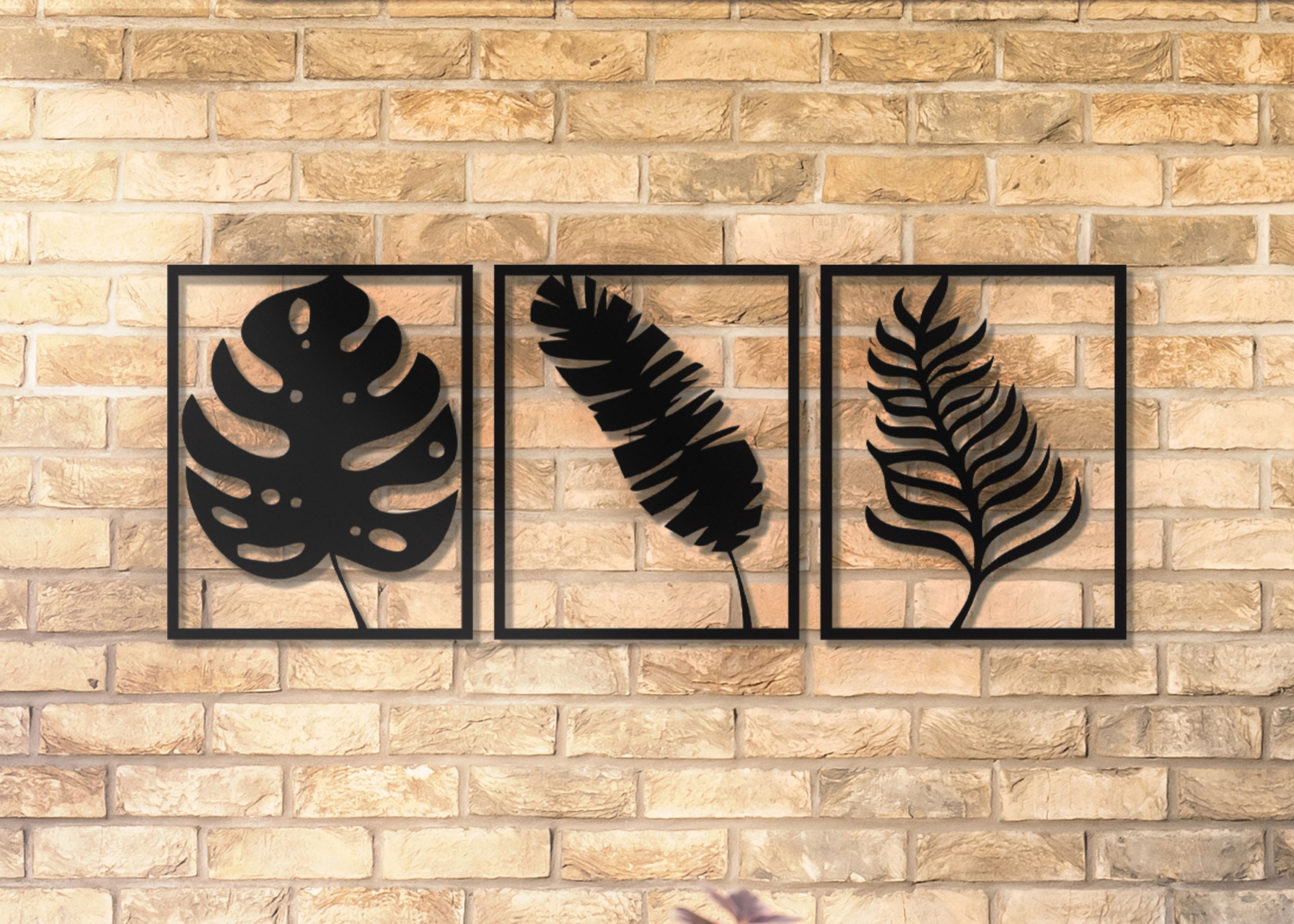 Palm Leaf Wall Metal Art Tropical Leaves Wall Decor Flower Etsy