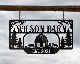 Barn Sign, Custom metal barn name sign, Large metal barn sign, Ranch metal sign, Barn signs personalized