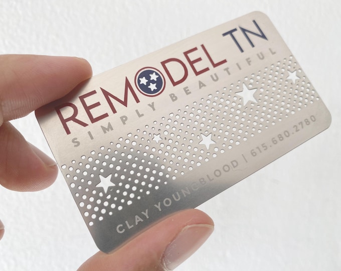 Stainless Steel Business Cards, Cutout metal business cards,