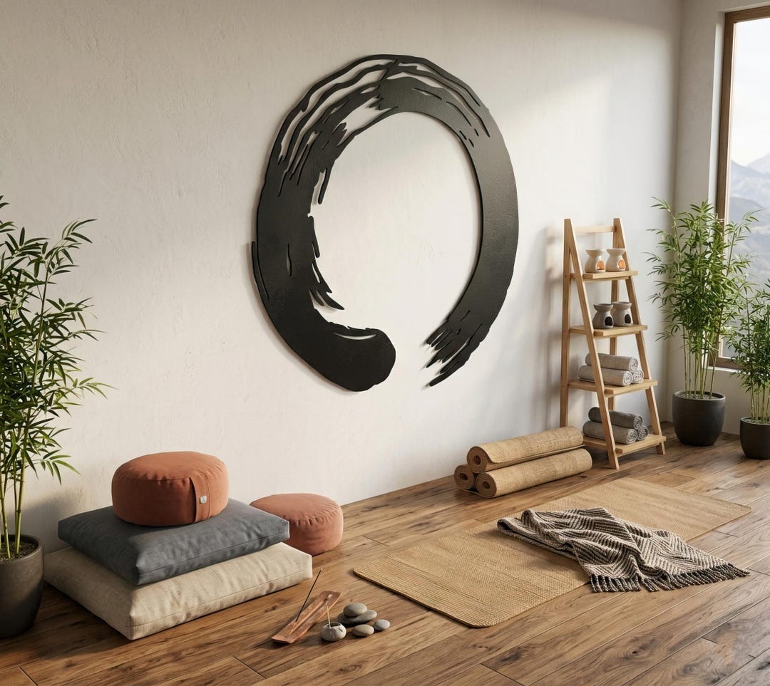 Enso Circle Metal Wall Art: Zen Yoga Studio Decor - Etsy