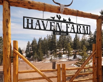 Personalized Metal Farm Sign – Custom Ranch Name, Outdoor Barn Decor