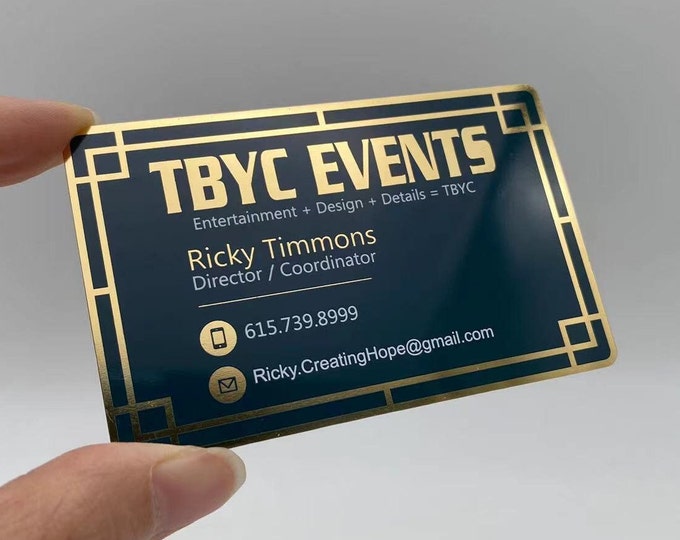 Metal Business Cards for Event Organizers, Metal Business Cards for Design Professionals, Metal Business Cards for Event Planners