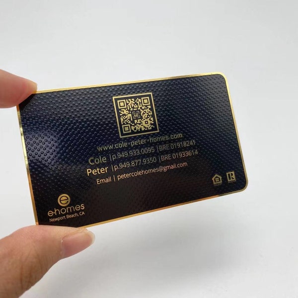 Metal Business Cards With Qr Code Etsy