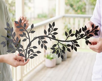 Boho Metal Leaf Wall Art | Modern Botanical Decor | Minimalist ivy Wall Art