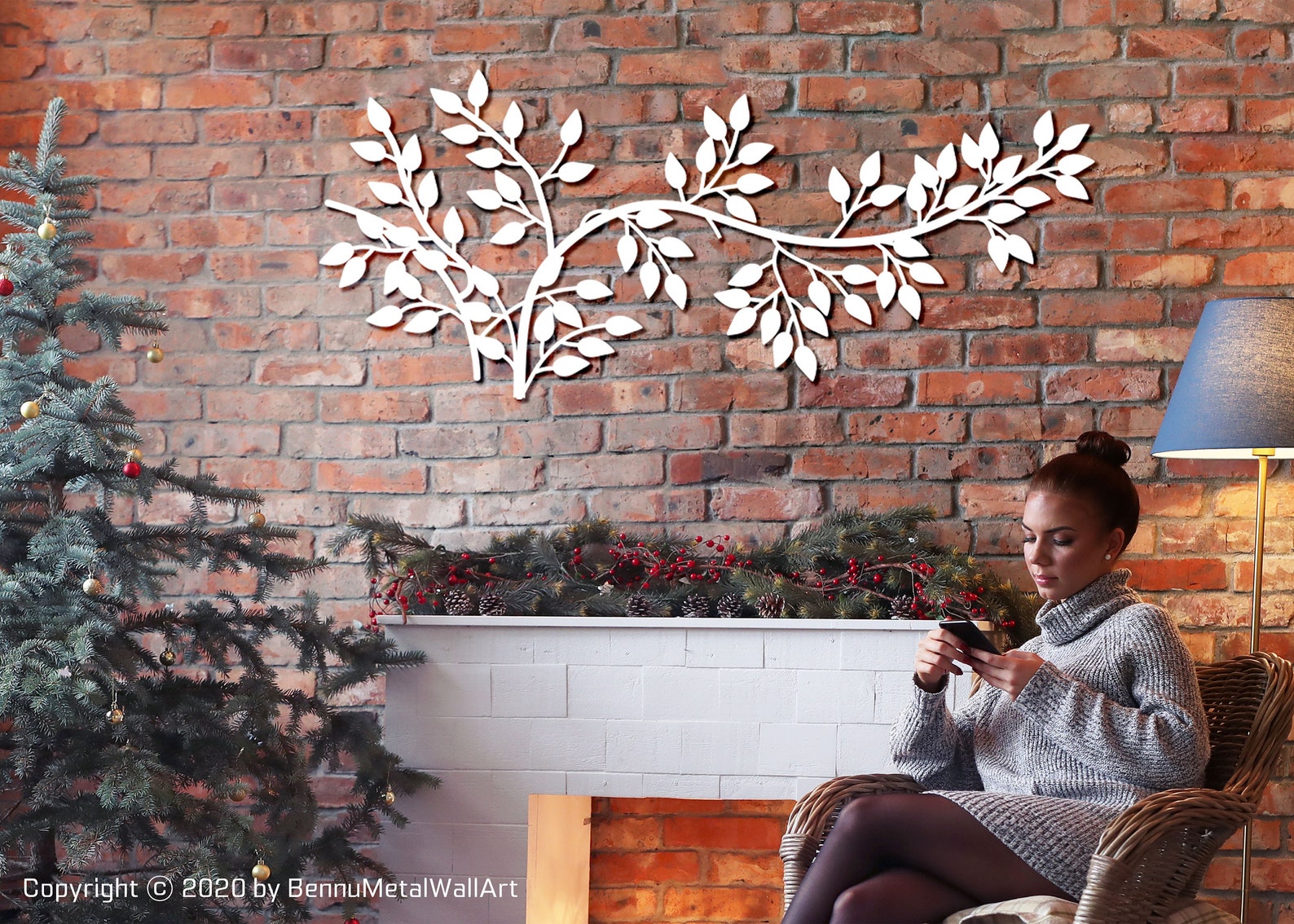 Metal Tree Wall Art Ivy Tree Tree Branch Wall Decor Black Etsy