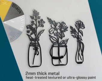 Sculpture Murale En Métal, Forme De Fleur Blanche, Décoration Murale En Fer Avec Cadre Pour Décoration D'art à La Maison Et Cadeaux De Cuisine 90 X 35