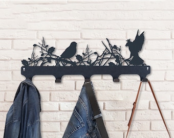 Metal Wall Mounted coat rack, Coat hanger, Flower Hook Rack, Floral Coat Hanger, Coat Rack with Storage, Clothes Rails and Coat Stands