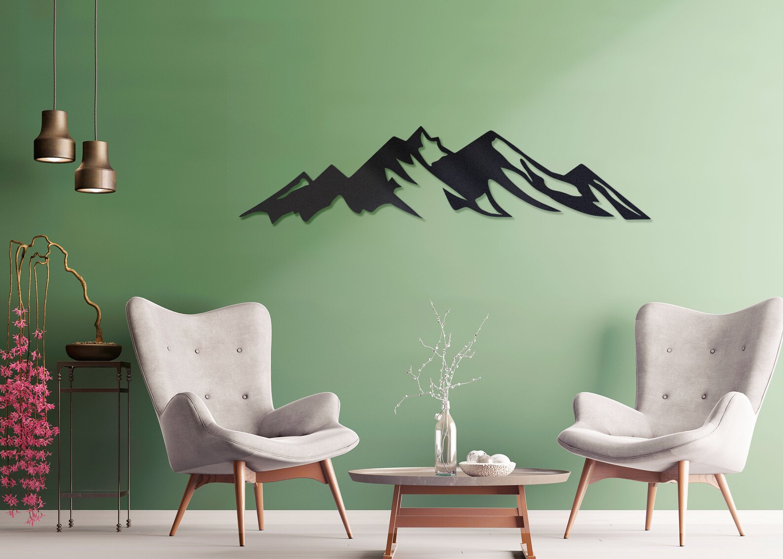 Mountain Wall Decor Metal Mountain Wall Art Large Metal Wall Etsy