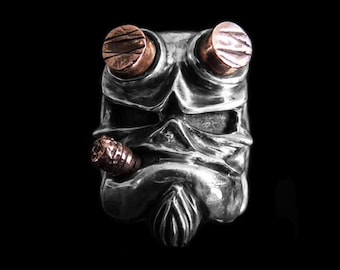 Hellboy Ring Unique 925 Silver Hells Baron Skull Ring for Men Custom Size Silver Skull Ring - Handcrafted Hellboy Jewelry