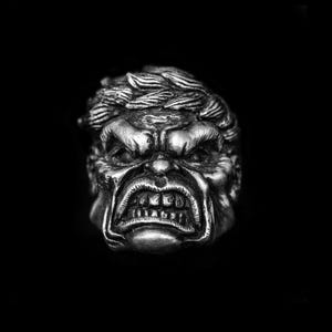 Hulk ring is a Concrete Manifestation of the Hidden Power Within Oneself 925 Sterling Silver Men&#39;s Gothic Jewelry