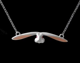 Unendlich U Collana Con Ciondolo Coniglio In Argento 925 E Perla D'Acqua Dolce 6mm - Gioiello Per Donna E Ragazza