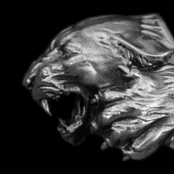Hand-chiseled Sterling Silver Jaguar Ring: Mayan Tribal Claw Band