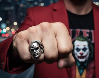 Sterling Silver Jester Ring — Gothic Skull Clown Statement (Unisex)