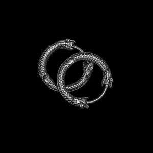 Pendientes minimalistas de serpiente de plata de ley / Joyas hipoalergénicas para mujer / Aros bohemios góticos para uso diario / Regalo único para ella