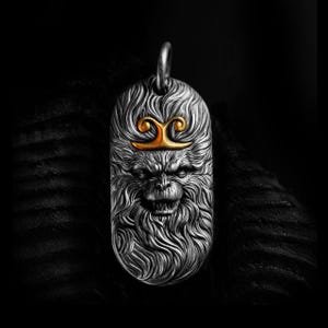 Affen Halskette aus Sterlingsilber: Handgemachter Tier Totem Anhänger