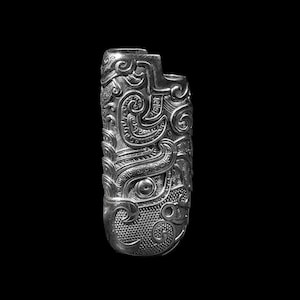 Lighter Case - 925 Sterling Silver Chinese Mythical Beast Cover, Gothic Flame Holder, Handmade Halloween Gift for Men, Dark Luxury Accessory