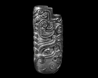 Sterling Silver Lighter Case – Chinese Mythical Beast, Gothic Flame Holder