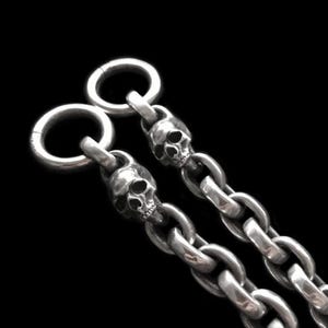 Sterling Silver Skull Trouser Chain: Edgy Gothic Pants Accessory