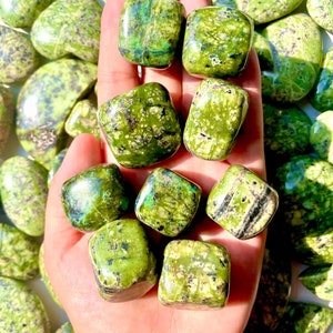 Jungle Green Serpentine tumble stone, NEW Serpentine, crystal healing, crystal, serpentine gemstones, tumble stone