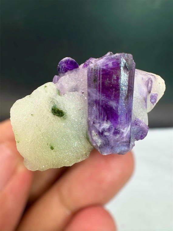 Natural Purple Scapolite Crystal On Matrix Crystals minerals mineral  specimens 300 Carat